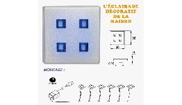 KIT DE 6 SPOTS CARRES A LEDS BLEUES