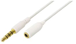 CORDON JACK 4P 3,5MM MALE-FEMELLE BLANC 0,5M