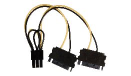 CABLE INFORMATIQUE ALIM PCI EXPRESS FEM VERS 2 SATA MALE 15B