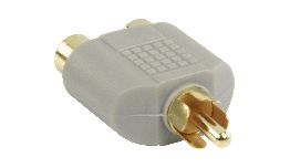 ADAPTATEUR RCA MALE-2 RCA FEMELLE OR BANDRIGE