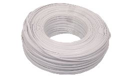 CABLE TELEPHONE ROND 4 CONDUCTEURS BLANC LE METRE 