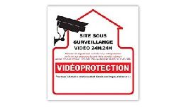 AUTOCOLLANT VIDEOPROTECTION 10X10CM