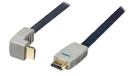 CORDON HDMI-HDMI 19P 1M HAUTE VITESSE OR PLAT COUDE