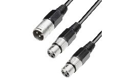 CORDON XLR MALE - 2 XLR FEMELLE 0.5M