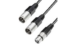 CORDON XLR FEMELLE - 2 XLR MALE 0.3M