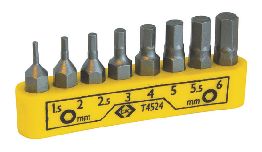 JEU DE 8 EMBOUTS 6 PANS CK T4524