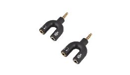 ADAPTATEUR  JACK 3,5MM 4PIN  MALE- 2X3,5MM 3PIN  FEM. 