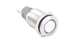 INTER POUSSOIR ON-OFF NICKEL AVEC VOYANT BLEU 12V