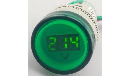 VOYANT ROND 60 - 500V VERT 22MM AVEC AFFICHAGE TENSION