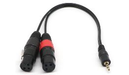 CORDON 2 XLR 3P FEMELLE - JACK 3,5  MALE STEREO 0.3 M