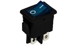 INTER A BASCULE BIPOLAIRE 6A 250V BLEU