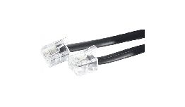 CORDON TELEPHONE 1M BLANC-NOIR RJ11-RJ12