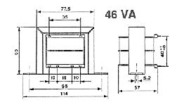 TRANSFO 220V-2X6V 46VA