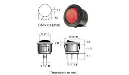 INTER A BASCULE ROUGE 10A 250V AVEC VOYANT