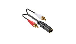 CORDON 2 RCA MALE-JACK 6.35 FEMELLE STEREO