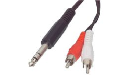 CORDON 2 RCA MALE-JACK 6.35 MALE STEREO 2M