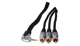 CORDON 3 RCA-JACK MALE 3.5MM 4P 1.5M OR