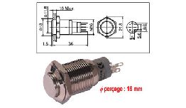 POUSSOIR 3A 250V MONOSTABLE NICKEL