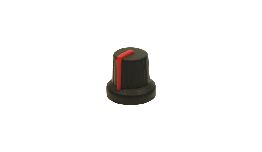 BOUTON NOIR L'INDICATEUR ROUGE  AXE 6MM  16X15,1MM