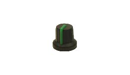 BOUTON NOIR L'INDICATEUR VERT  AXE 6MM  16X15,1MM