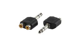 ADAPTATEUR JACK 6.35MALE-2 RCA FEMELLE