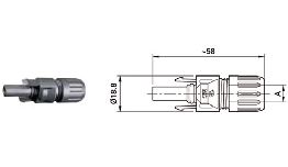 FICHE FEMELLE 6MM2 POUR RACCORD PANNEAU SOLAIRE MC4