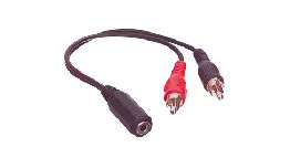 [CDCABLE470] CORDON 2 RCA MALE-JACK 3.5 FEMELLE STEREO 0.2M