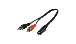 [CDCABLE467] CORDON 2 RCA MALE-JACK 6.35 FEMELLE STEREO