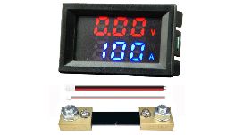 [OUM6120] VOLTMETRE - AMPEREMETRE NUMERIQUE DC 0-100VV 100A AVEC SHUNT