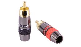 [ACCOT1A] FICHE RCA MALE METAL OR PRO 8MM (LA PAIRE)