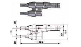 [DV0018] TE DE DERIVATION 1 MALE- 2 FEMELLES POUR PANNEAU SOLAIRE